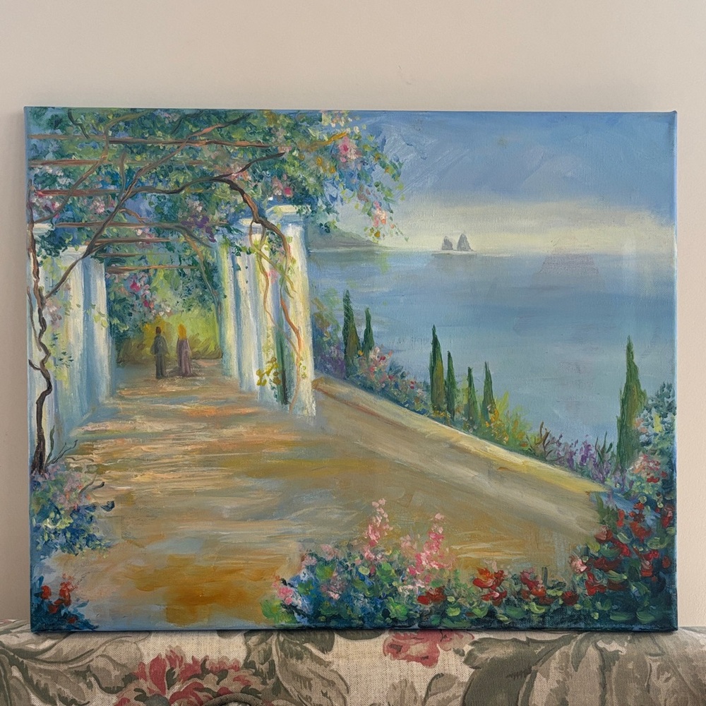 Serene Coastal Pathway Canvas Art